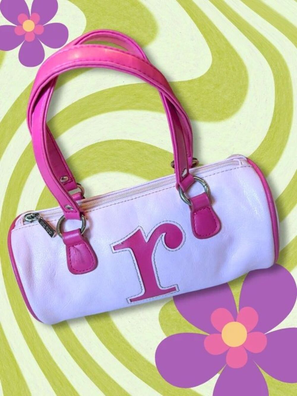Y2K Vtg Limited Too R Monogram Barrel Handbag Purse